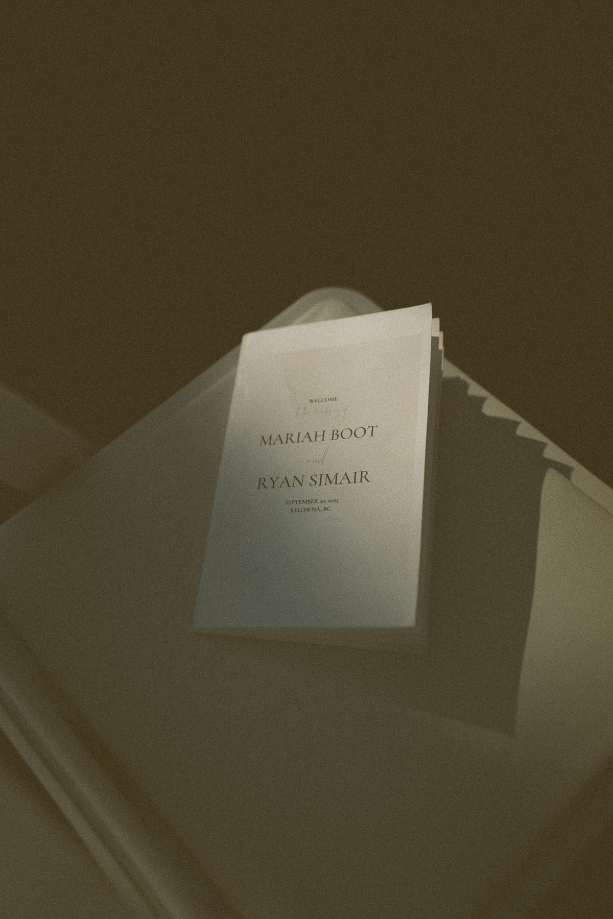 Detail of the ceremony program